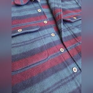 Vintage Striped Fleece Button-Up Point Zero Original Jacket